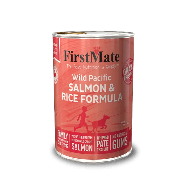 Adjustable cat window perch-FirstMate Grain Friendly Wild Pacific Salmon & Rice Formula Canned Food for Dogs