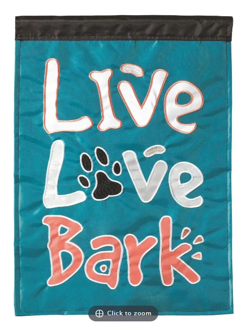 Portable pet sunshade-FLAG DOG LIVE LOVE BARK 13X18