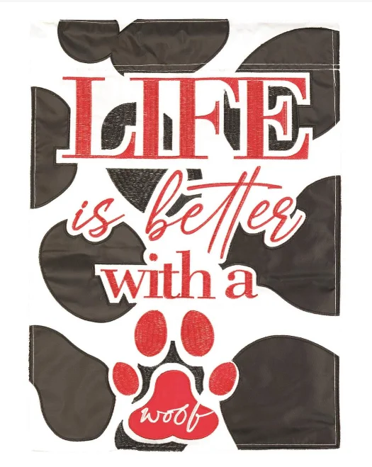 unscented pet odor spray-FLAG LIFE IS BETTER WITH A DOG 13X18