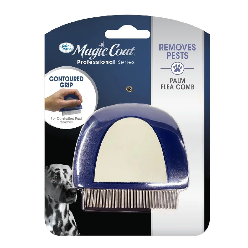 Pet-safe floor wipes-Four Paws Magic Coat® Professional Series Palm Flea Comb for Dogs