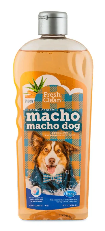 Tough rubber pet ring-Fresh 'n Clean Macho Macho Dog Shampoo, 18 oz