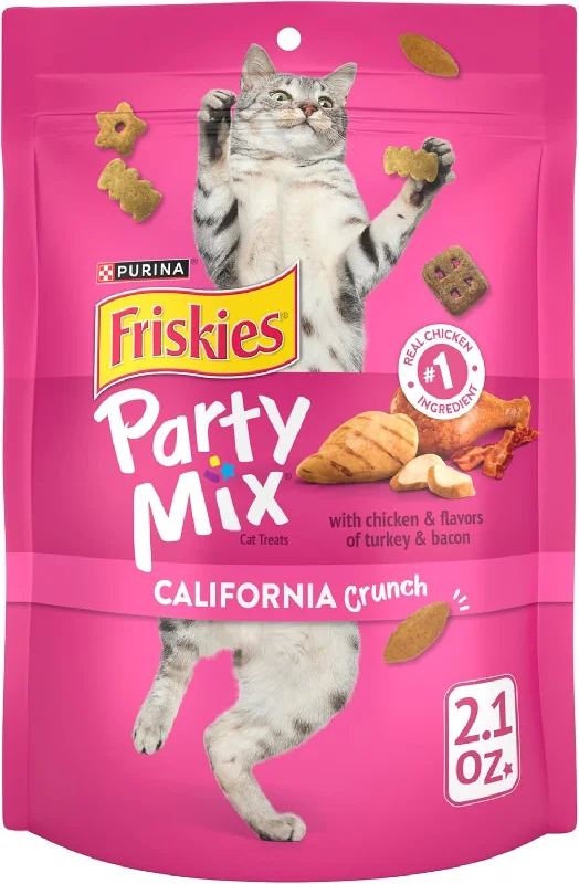 Tilted cat water bowl-Friskies Party Mix California Crunch Cat Treats