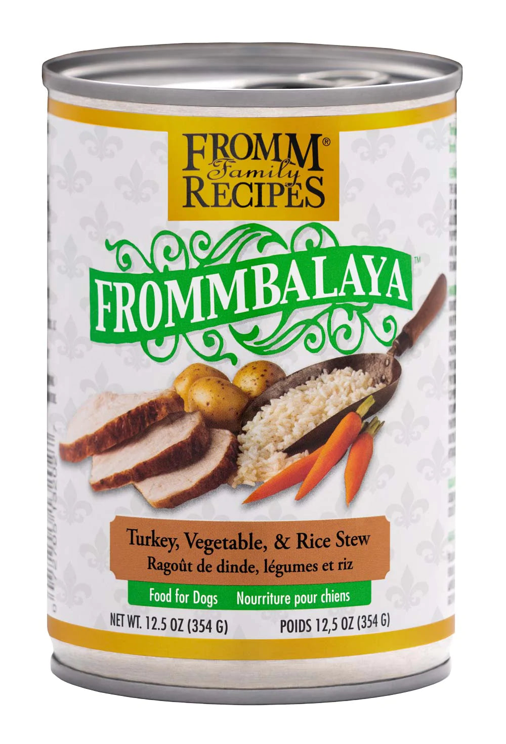 Sealable pet snack canister-Fromm Family Recipes Frommbalaya® Turkey, Vegetable, & Rice Stew Dog Food