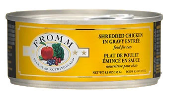 Checkered cat harness-Fromm Four-Star Shredded Chicken in Gravy Entree Wet Food for Cats