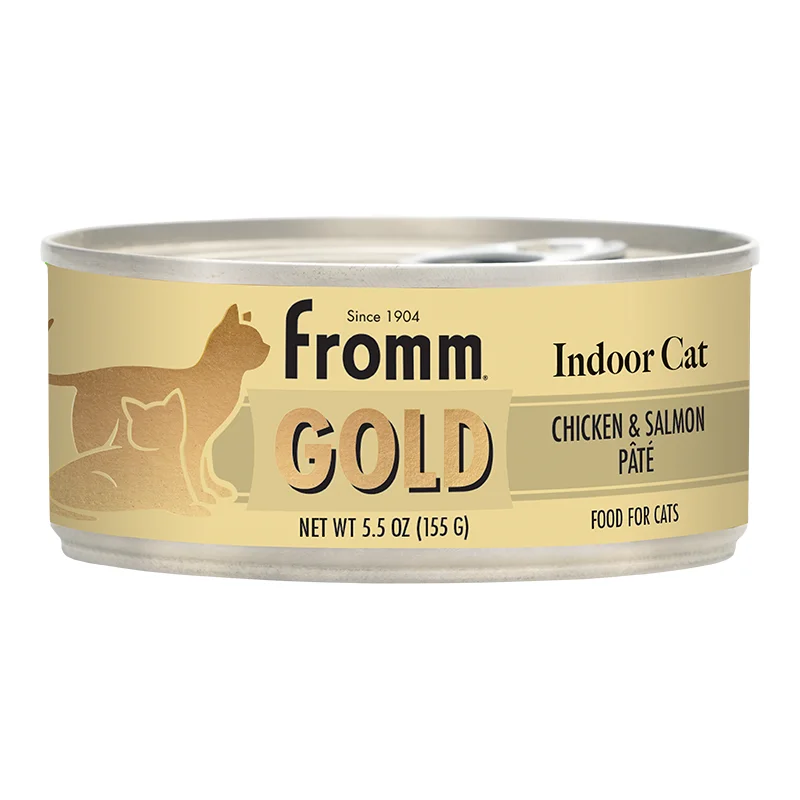 Rolling puppy treat puzzle-Fromm Gold Indoor Adult Chicken and Salmon Pate for Cats