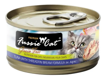 Herbal cat stress toy-Fussie Cat Grain Free Premium Tuna with Threadfin Bream in Aspic Canned Cat Food