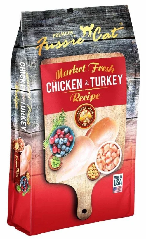 Rechargeable pet tracker-Fussie Cat Market Fresh Grain Free Chicken & Turkey Recipe Dry Cat Food