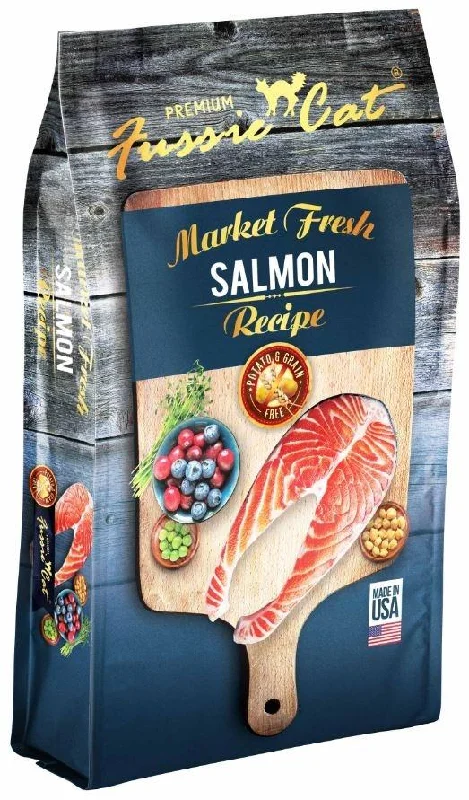 Padded dog face guard-Fussie Cat Market Fresh Grain Free Salmon Recipe Dry Cat Food