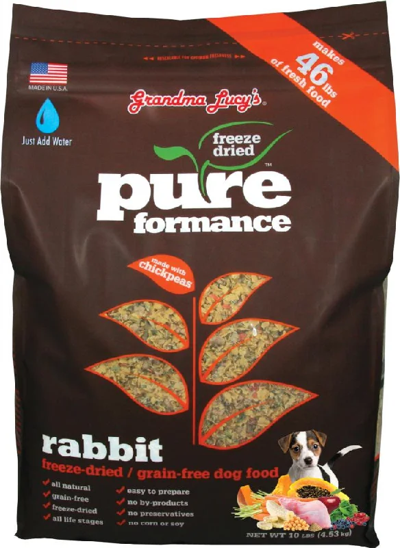 Patterned dog rain poncho-Grandma Lucy's Pureformance Rabbit and Chickpea Freeze Dried Grain Free Dog Food