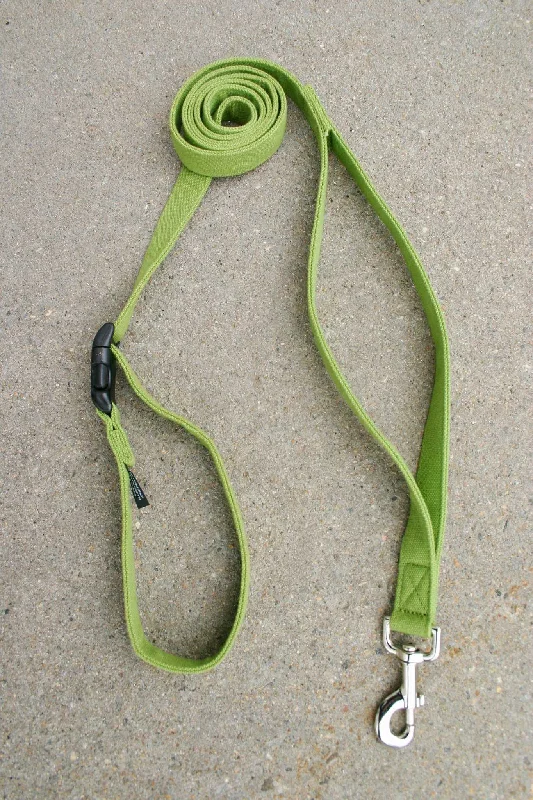 Low-noise pet water pump-Hemp Dog leash 6' City Clicker with control loop & clasp Basic Green