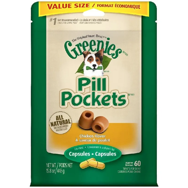 Jingle-bell cat wand-Greenies Canine Pill Pockets Chicken Capsules 15.8oz 60pk