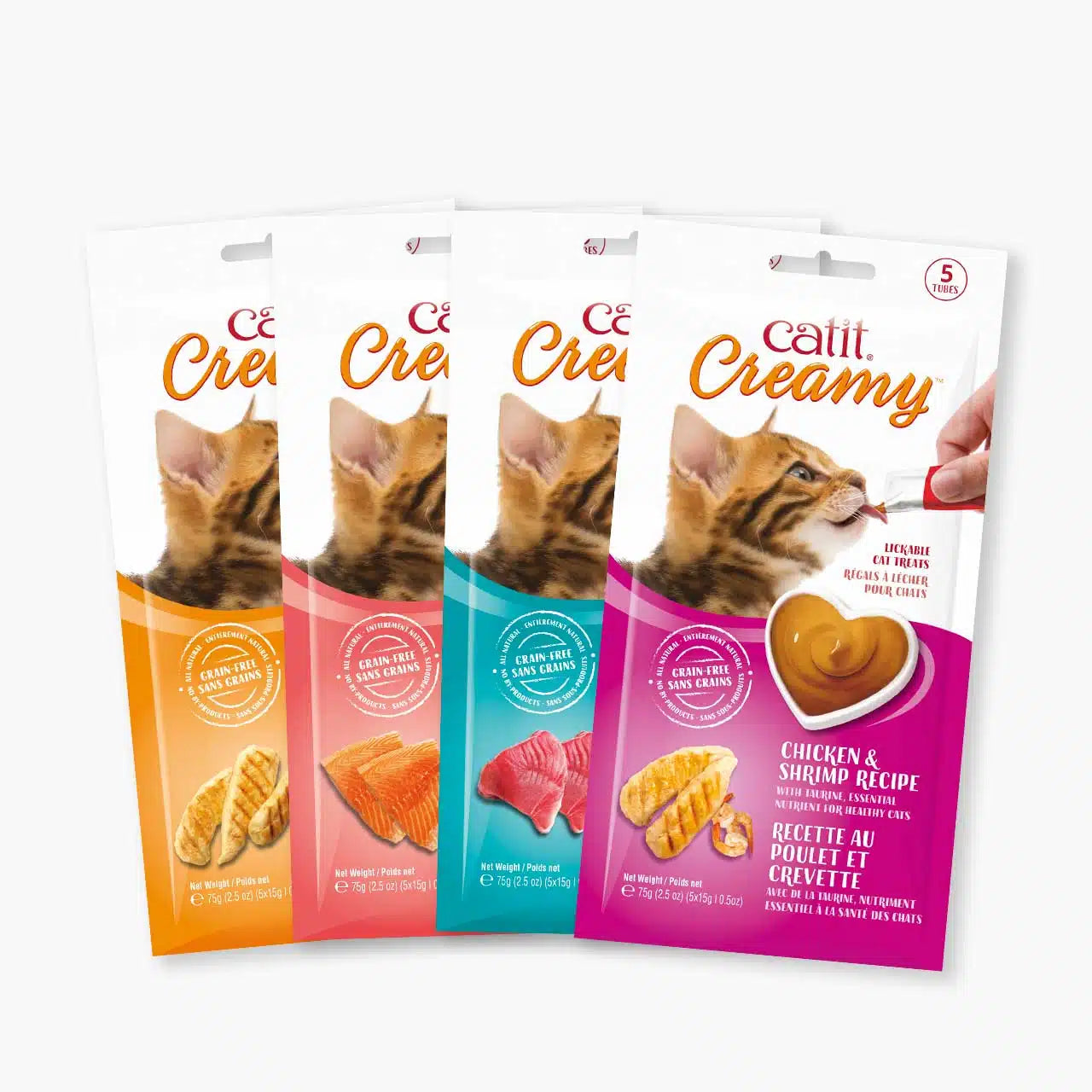 USB-powered pet cooler-Catit Creamy Lickable Cat Treats 5pk