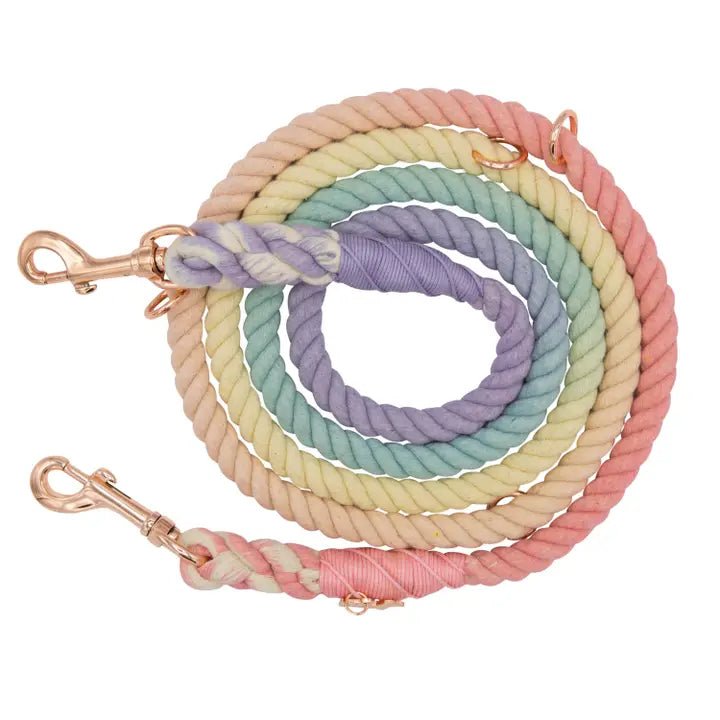 Reusable pet diaper liner-Hands Free Rope Leash - Rainbow Bright