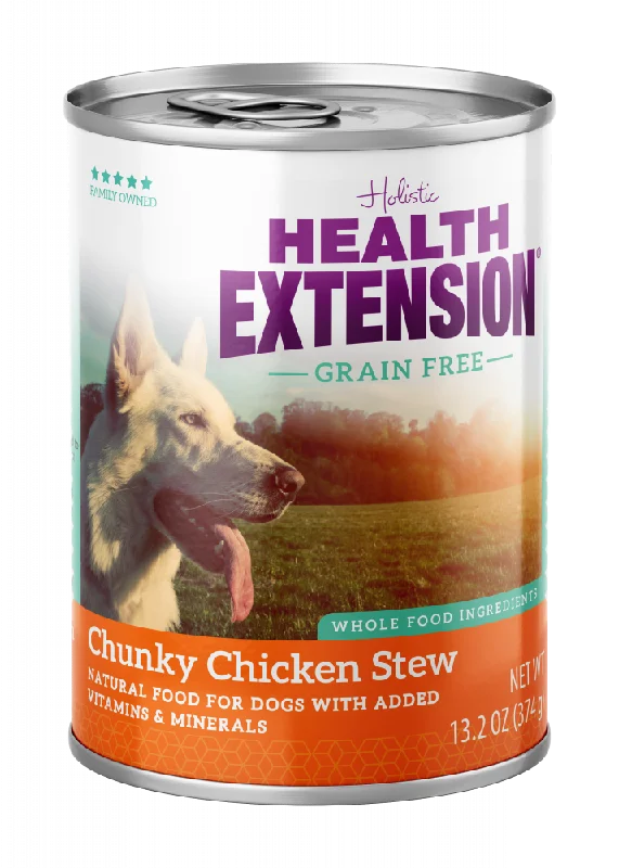 Elevated puppy water dish-Health Extension Grain Free Chunky Chicken Stew Canned Dog Food