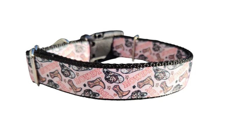 Portable pet sunshade-Howdy Western Nylon Dog Collar