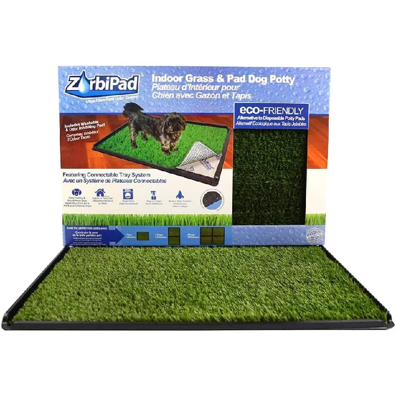 Gentle pet training buzzer-Indoor Dog Potty System, 16" x 24" (Tray, Pad, Grass)