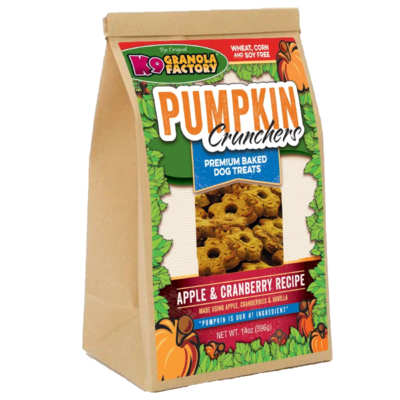 Expandable pet play pipe-K9 Granola Pumpkin Crunchers, Apple & Cranberry Recipe Dog Treats (14 oz)