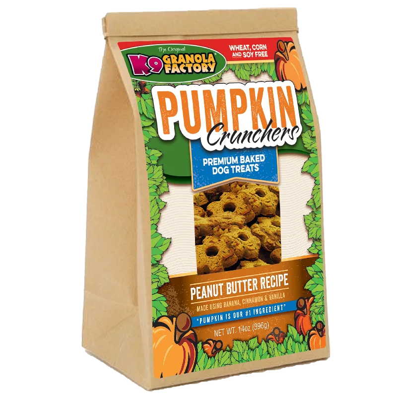 Elevated puppy water dish-K9 Granola Pumpkin Crunchers, Peanut Butter & Banana Recipe Dog Treats (14 oz)