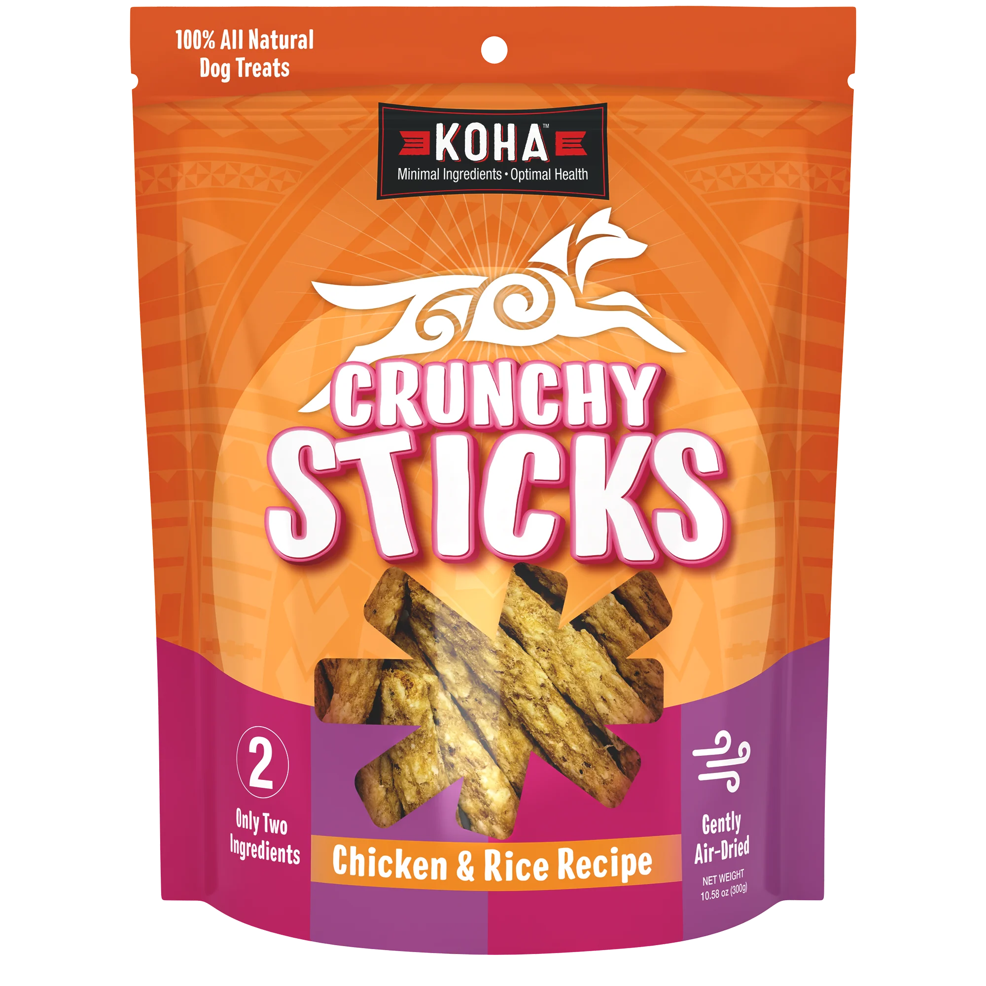 Padded pet backpack carrier-KOHA DOG CRUNHY CHICKEN STICKS 10.5oz