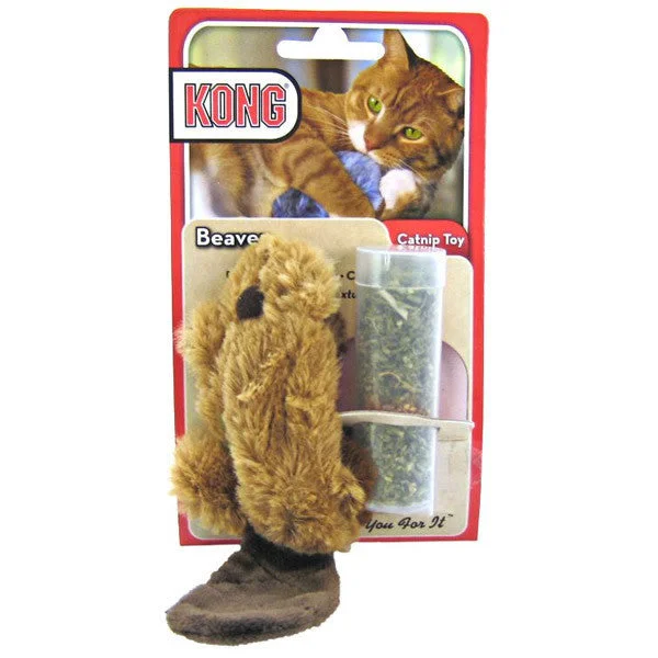 Cotton cat sleep pouch-Kong Beaver Refillable Catnip Cat Toy