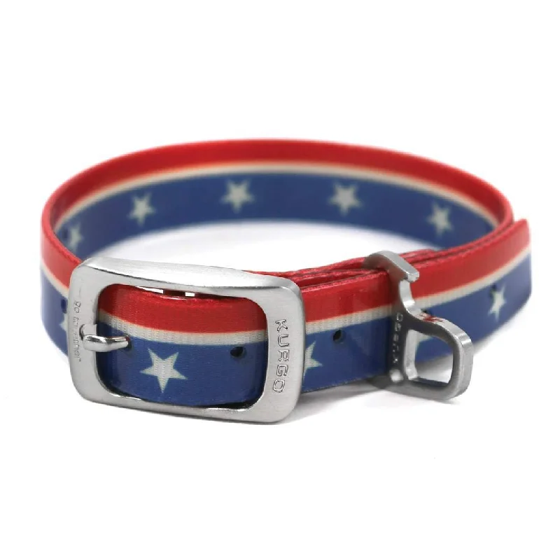 Low-noise pet water pump-Kurgo Muck Dog Collar - Flag Pattern