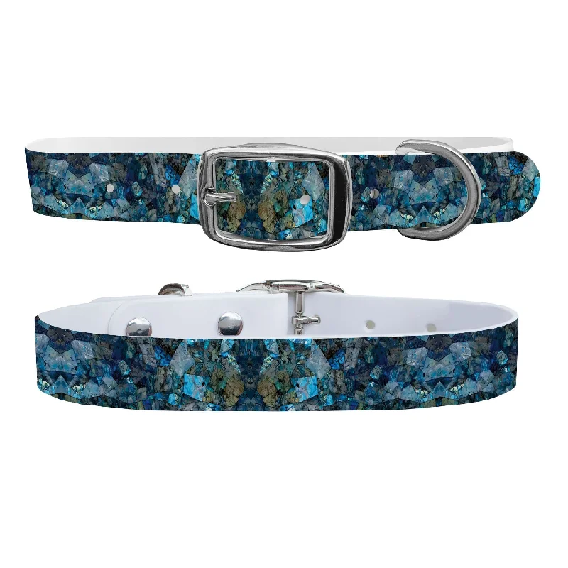 Dual-tone dog training clicker-Labradorite Dog Collar With Silver Buckle