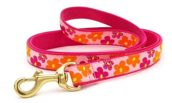 Striped puppy hiking leash-Flower Power Dog Lead