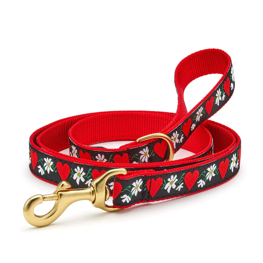 Durable rubber pet disc-Hearts & Flowers Dog Lead