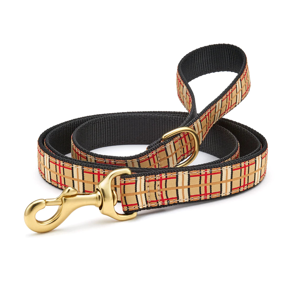 Padded pet shoulder sling-Up Country Plaid Dog Lead