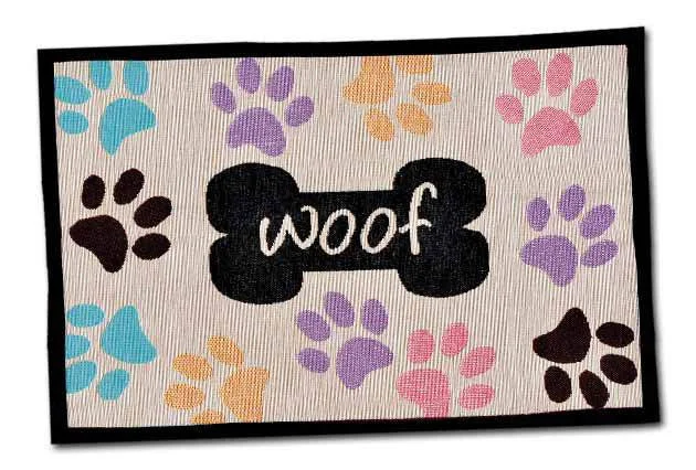 unscented pet odor spray-Loving Pets Woof with Multi Paws Bella Fashion Placemat