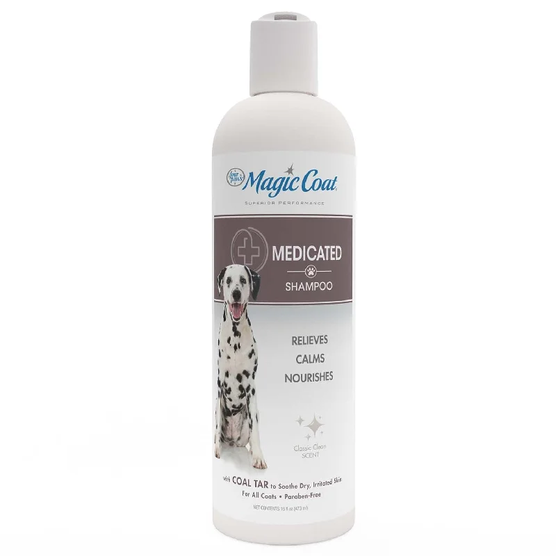 Plush orthopedic dog bed-Magic Coat Medicated Dog Shampoo for Skin Allergies, 16 oz