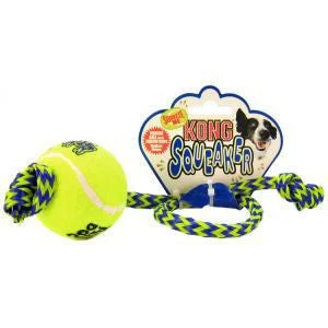 Spinning hamster run ball-Medium Air Kong Squeaker Tennis Ball With Rope