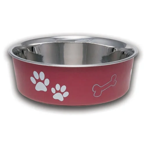 Herbal pet dental bites-Merlot Red Stainless Steel Dog Bowl