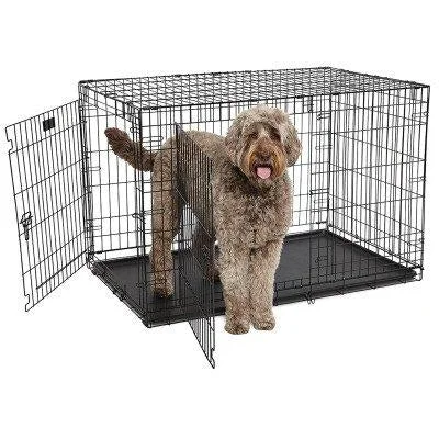 Disposable puppy training mats-Midwest Contour Wire Folding Dog Crate Double Door