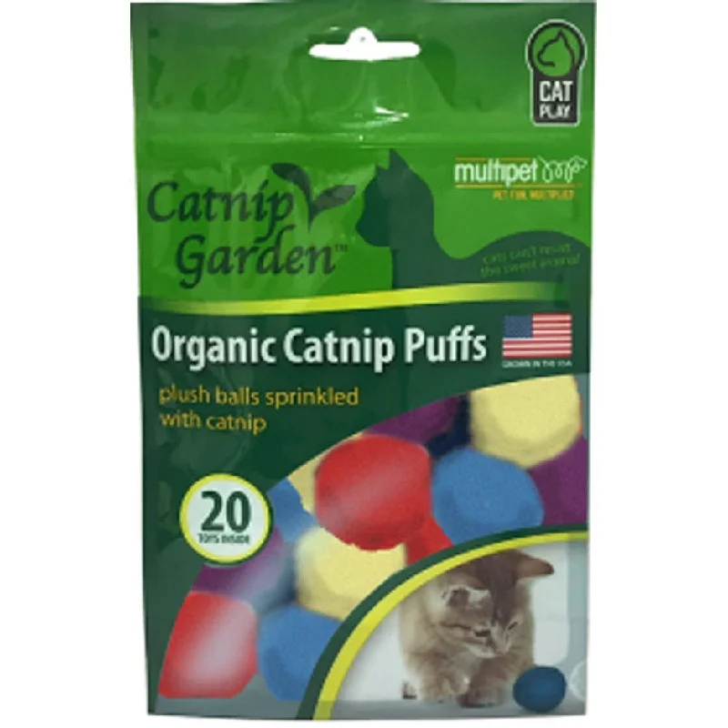 Breathable pet paw socks-MULTIPET ORGANIC CATNIP GARDEN PUFFS (20 PK)