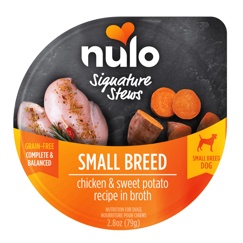 Hidden-treat dog puzzle-Nulo Chicken & Sweet Potato in broth signature stew for small breed dogs 2.8oz