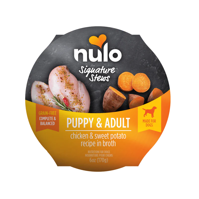 Fitted pet car seat liner-Nulo Chicken & Sweet Potato in broth Signature Stews for Puppies & Adult dogs 6oz