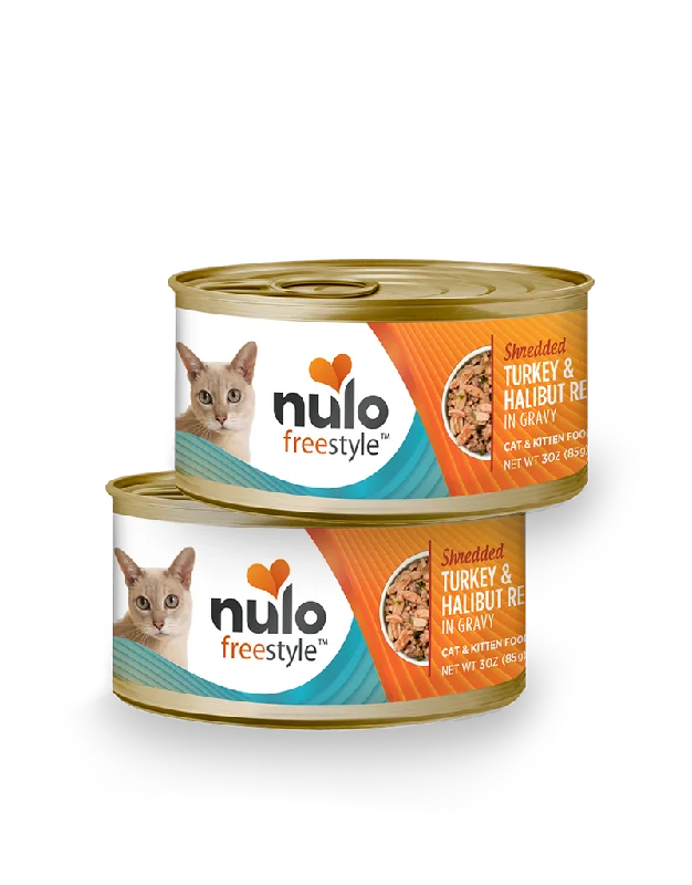 Elastic pet safety strap-Nulo FreeStyle Shredded Turkey & Halibut Recipe in Gravy Cat & Kitten Food