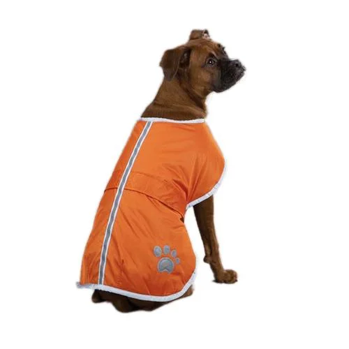 Quilted dog snow jacket-Orange Nor'Easter Reversible Dog Coat