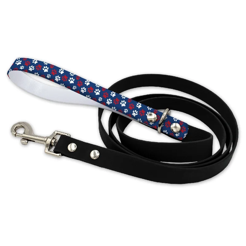 Coral aquarium decoration-Pawtriot Navy Waterproof Leash With Silver Snap Hook