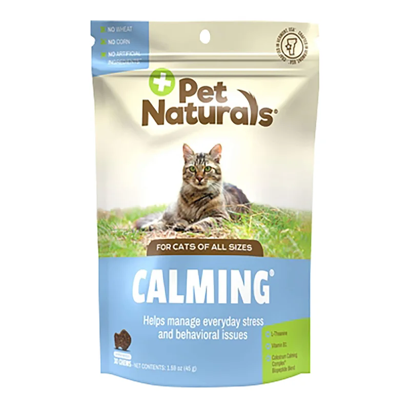 Soft pet grooming glove-Pet Naturals Calming Chew for Cats, 30 ct