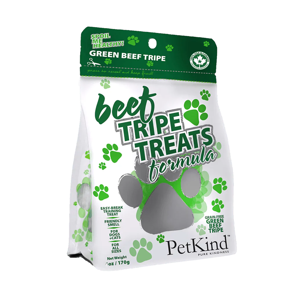 Herbal cat calming toy-PetKind Green Beef Tripe Treats for Dog & Cats (6 oz)