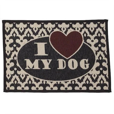 Pet-safe wood cleaner-Petrageous I Love My Dog Tapestry Red And Black Placemat