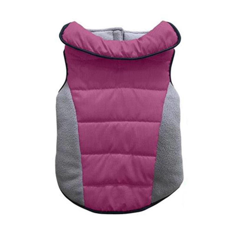 Angled pet food stand-Pink Puffer Dog Parka