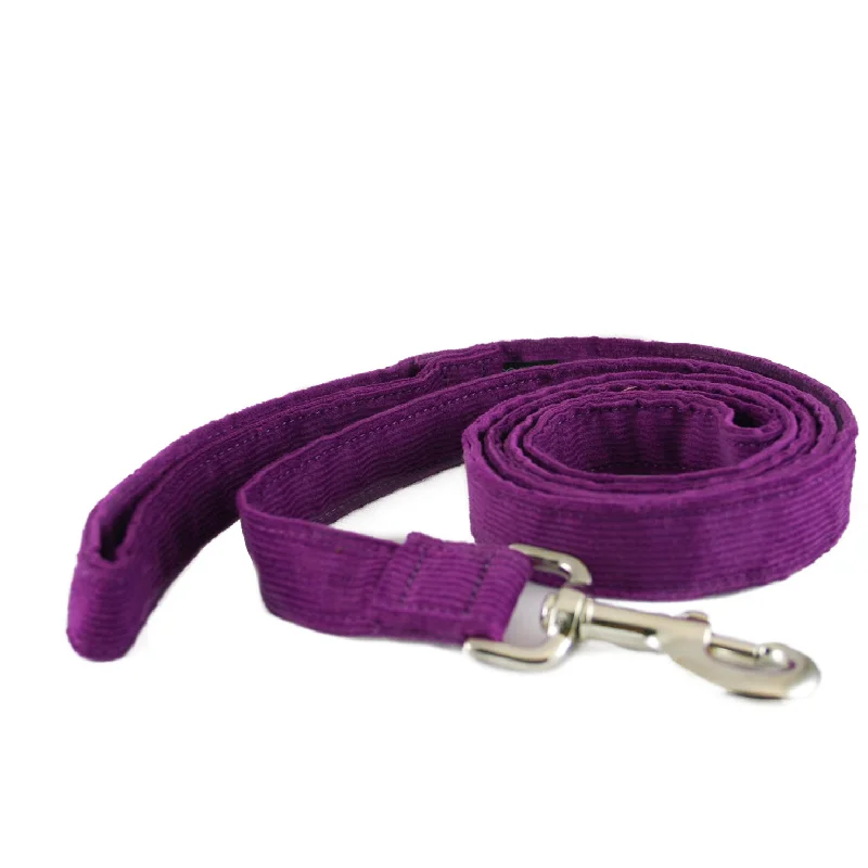 Stackable pet water bowl-Hemp Dog Leash 6' Plum Corduroy