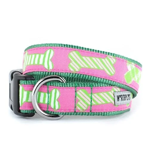 UV reptile basking lamp-Preppy Bones Pink Collar and Lead Collection