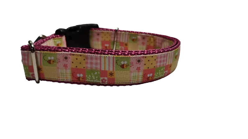 Portable dog rest kennel-Quilting Bees Nylon Dog Collar