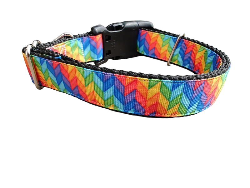 Unscented dog waste bags-Rainbow Rays Nylon Dog Collar