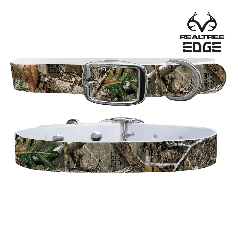 Adjustable pet flotation vest-Realtree - Edge Multi Collar With Silver Buckle