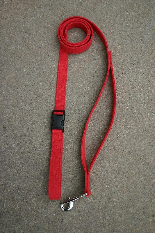 Disposable puppy training mats-Hemp Dog Leash 10 Foot Happy Camper w/clasp Basic Red